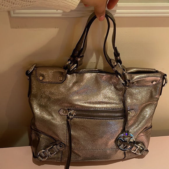 Michael by Michael Kors Silver Soft Leather Satchel - Picture 4 of 10